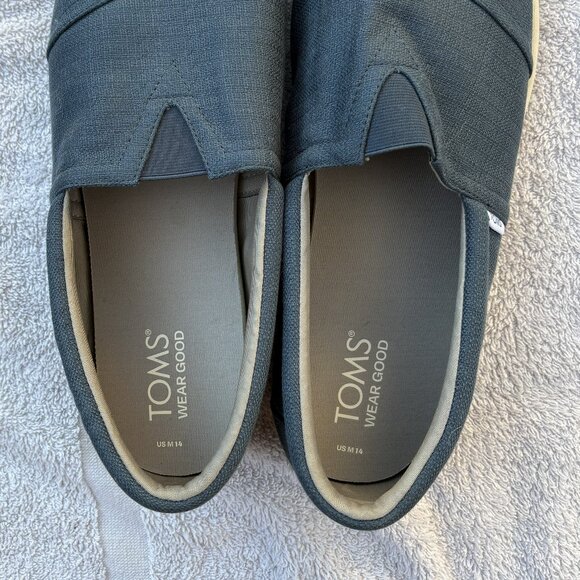TOMS  WearGood Men's Espadrille Cadet Blue Loafer Flat size M14 pre-owned - Picture 6 of 7